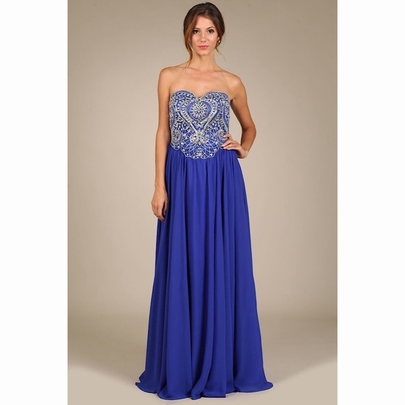 ROYAL Blue Sweetheart Dress 1419 - Picture 1 of 6